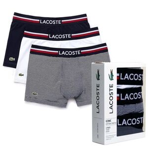 Lacoste Underwear Trunks Boxers Briefs Monogrammed 3 Pack Multi  Mens XL